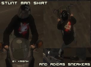 "Stunt Man" Shirt & Adidas Sneakers